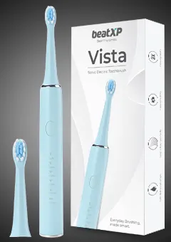 Vista Sonic Rechargeable Electric Toothbrush for Adults with 2 Brush Heads, 5 Cleaning Modes 