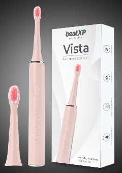 Vista Sonic Rechargeable Electric Toothbrush for Adults with 2 Brush Heads, 5 Cleaning Modes