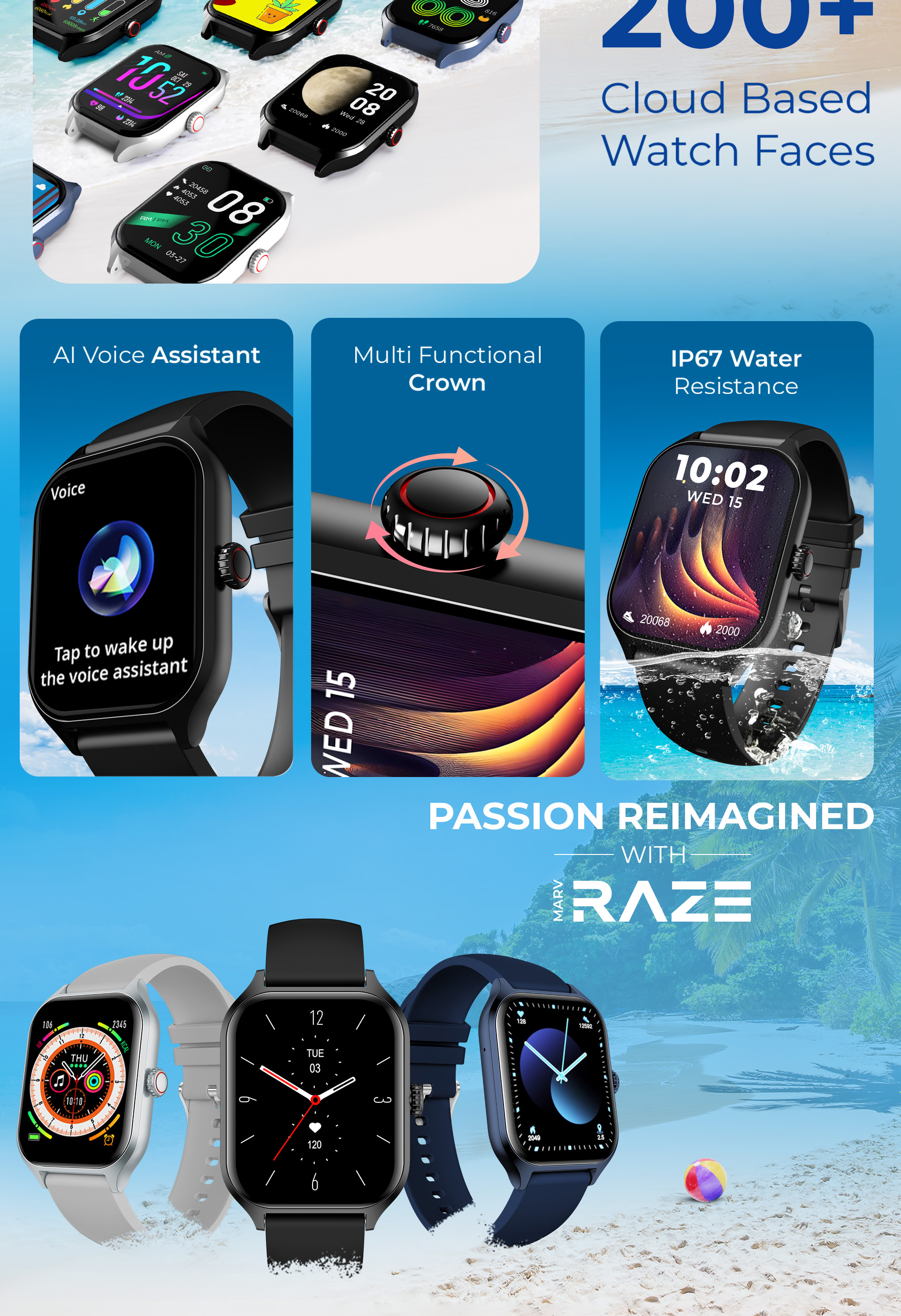 beatXP Marv Raze Smart Watch